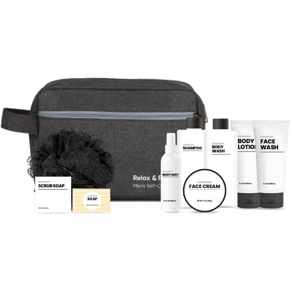 Body & Earth 10Pc Cedar Scented Birthday Christmas Gift Set for Him NWT